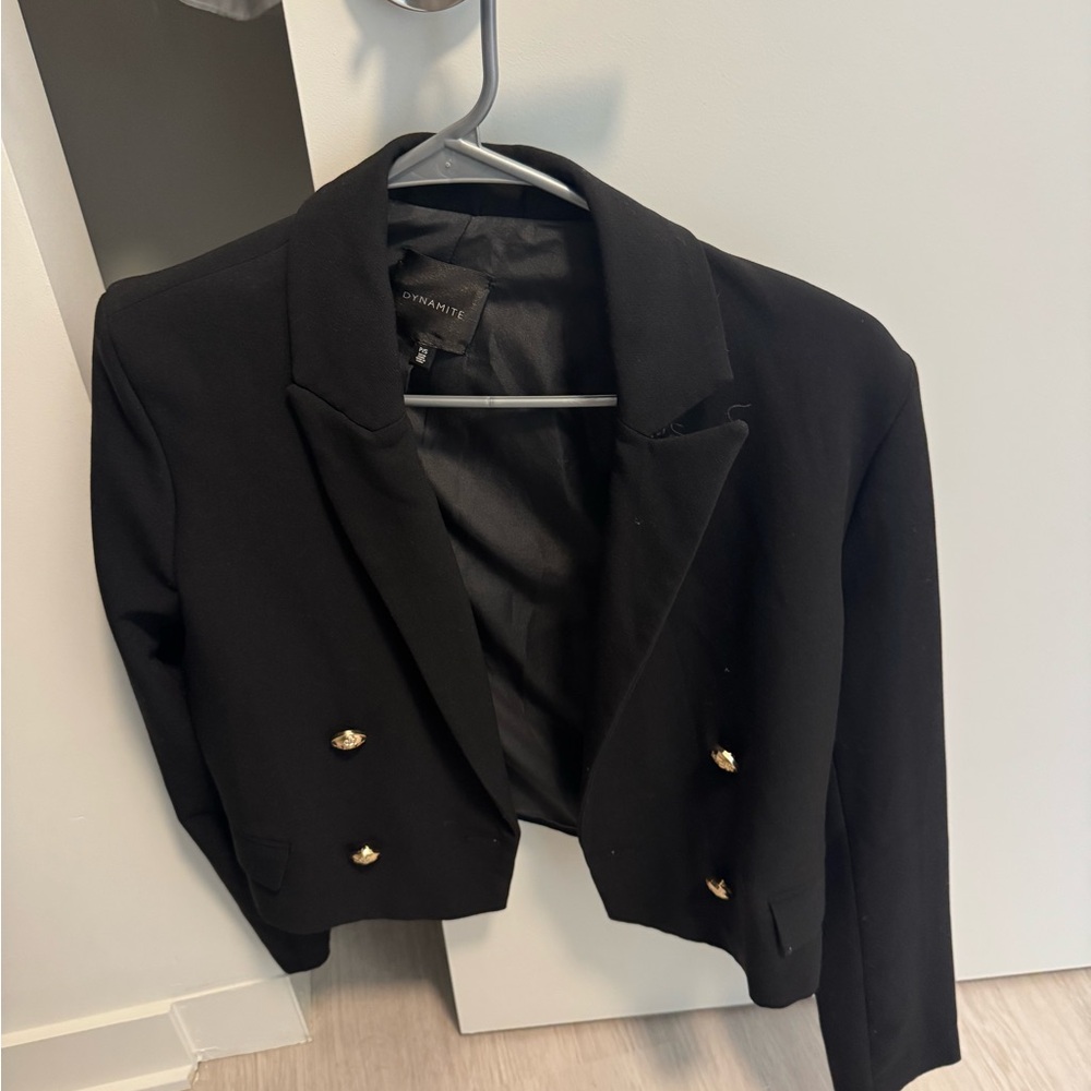 Charlotte Russe Black Blazer with Gold Buttons